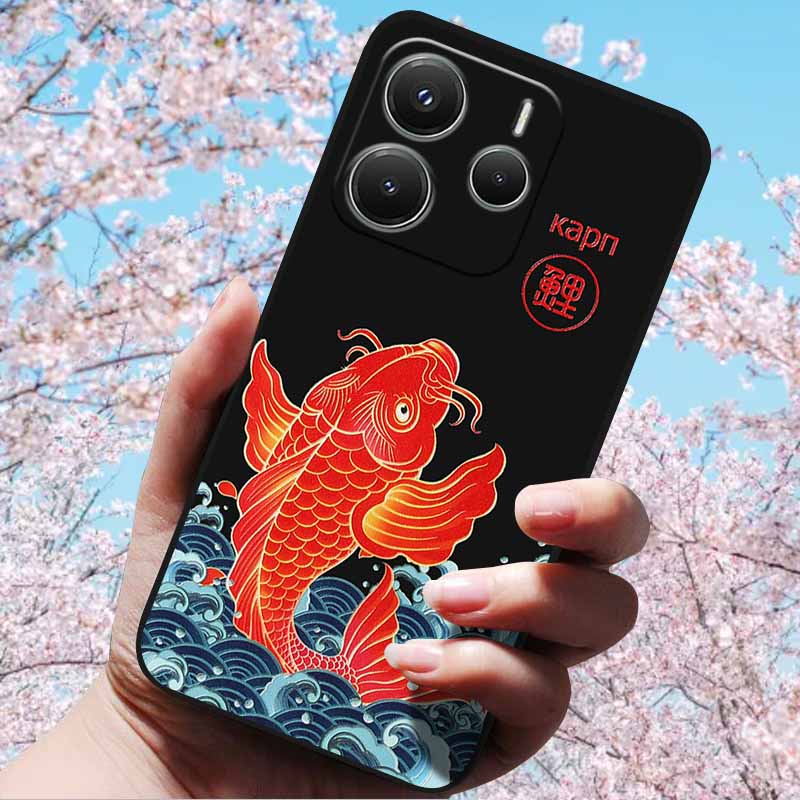 For Xiaomi Redmi Note 14 5G 4G Cases 3D Relief Embossed Retro Soft Silicone Covers For Redmi Note 14 5G Global Version 3D Cases