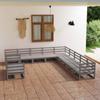 Day and Night - Day and Night Garden Furniture Set 11 Pieces Solid Gray Pine Wood
