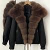 Daily versatile commuter wind duck down jacket women's winter cold and warm natural real fox fur collar thick coat