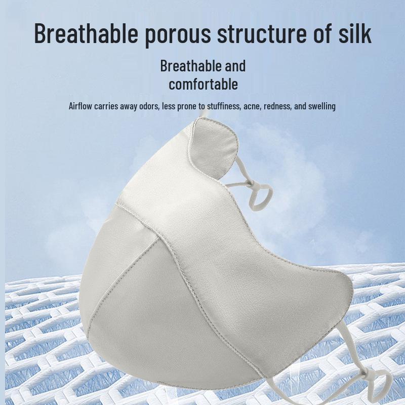 Women's 100% Mulberry Silk UPF50+ Summer Sunscreen Mask with Eye Corner Protection