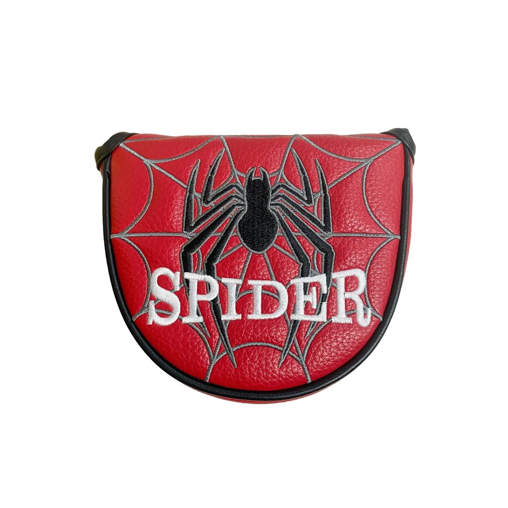 Kryt hlavy golfové hole kryt putteru s kroužkem na klíče pro putter typu pin mallet Cameron spider Kompatibilní s magnetickým uzávěrem Odyssey spider (pro paličku červený)