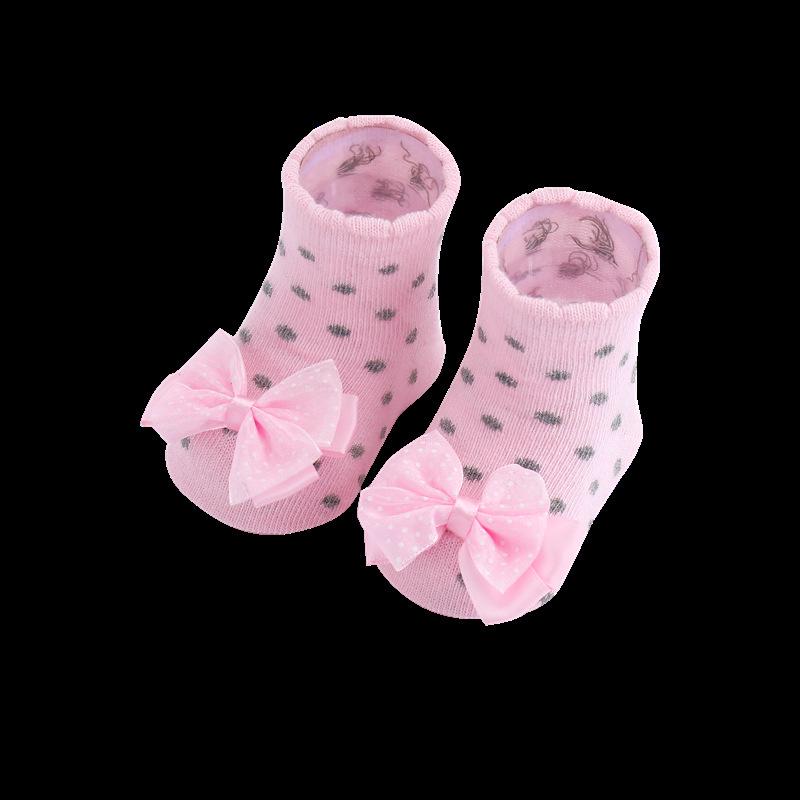 Cartoon Stripe Mesh Bow Baby Socks - Cute European & American Style