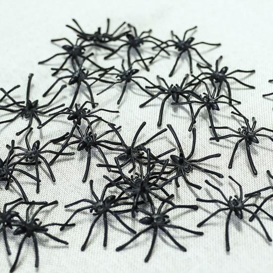 30Pcs Fake Spider Toys Realistic Appearance Small Size Prank Scary Black Spiders Halloween Decoration Photography Prop