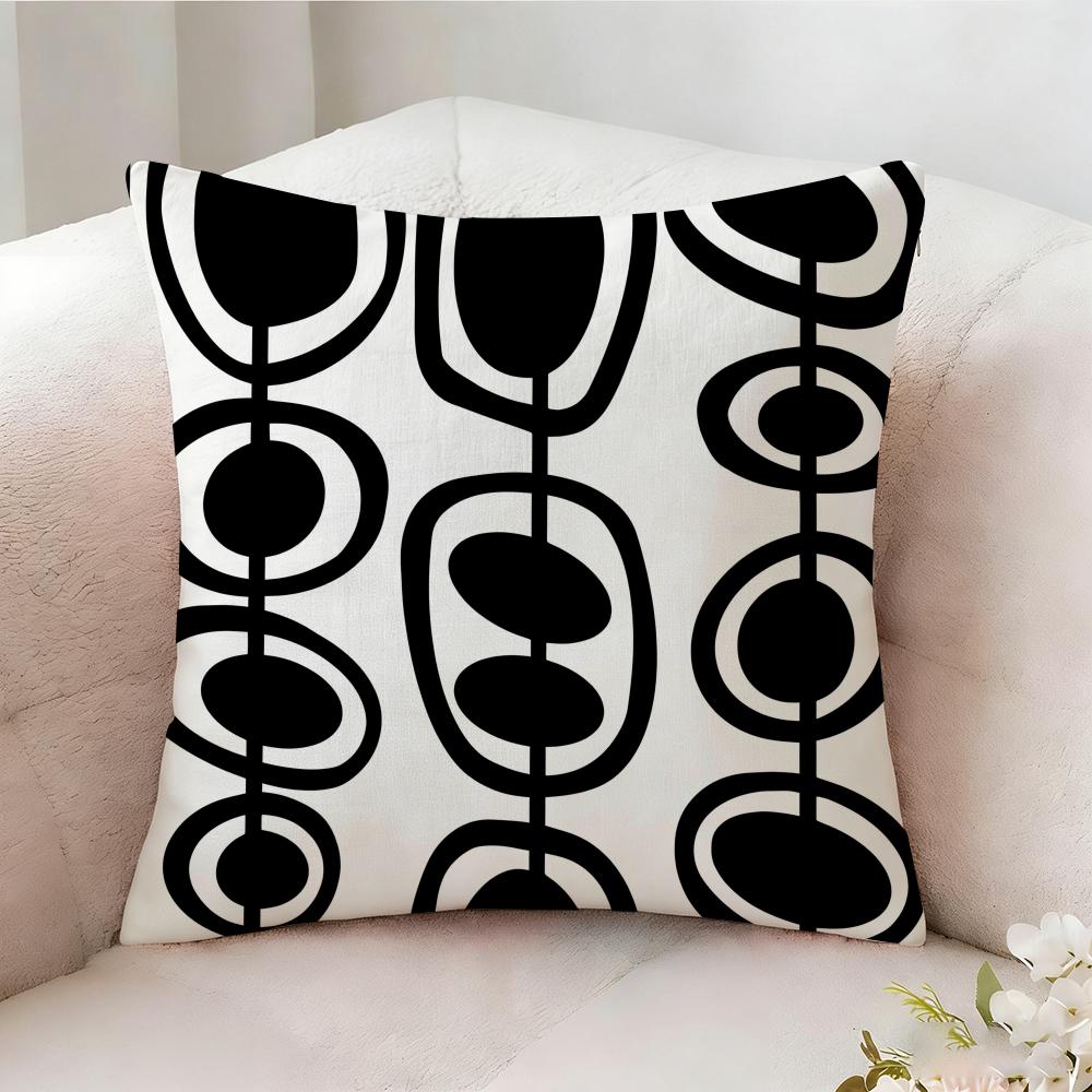 Retro Geometric Shading Pillow Case Pillowcase Doublesided Printed Sofa Cushion Bedroom Headboard Pillow