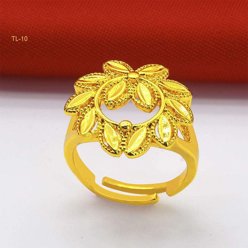 2026 Golden Wheat Spike Ring Non-Fading Ring Size Adjustable Opening Ring