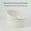 Raised Wooden Ceramic Pet Bowl, Double Elevated Cat Feeder with Removable Bowls, Anti-Spill, Neck Protection
