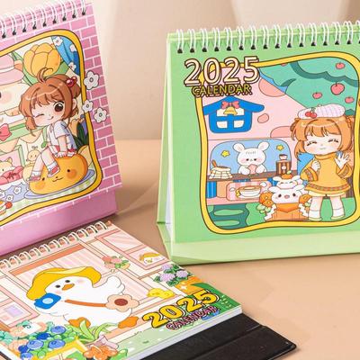 2025 Kleiner Schreibtischkalender Aufgabenliste Tages- und Monatsplan Tischplaner Tagesplaner Kalender Cartoon-Kalender Bücher Aufgaben