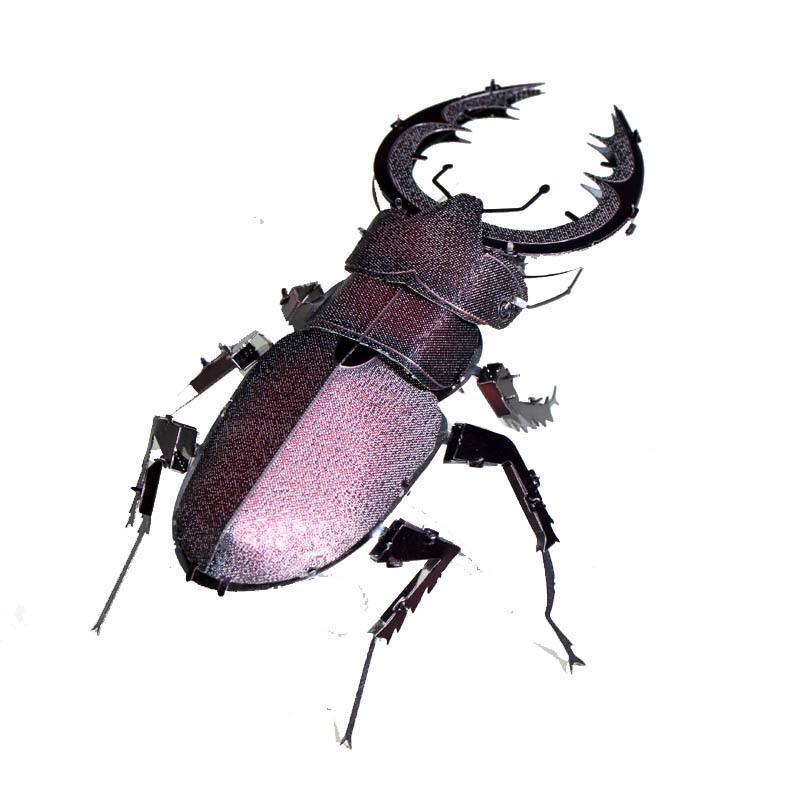 

Stainless Steel 3D Puzzle: Mechanical Rhinoceros & Stag Beetles - No Glue Required