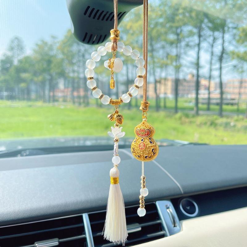Chinese Style Gourd Tassel Car Rearview Mirror Hanging Pendant Decoration