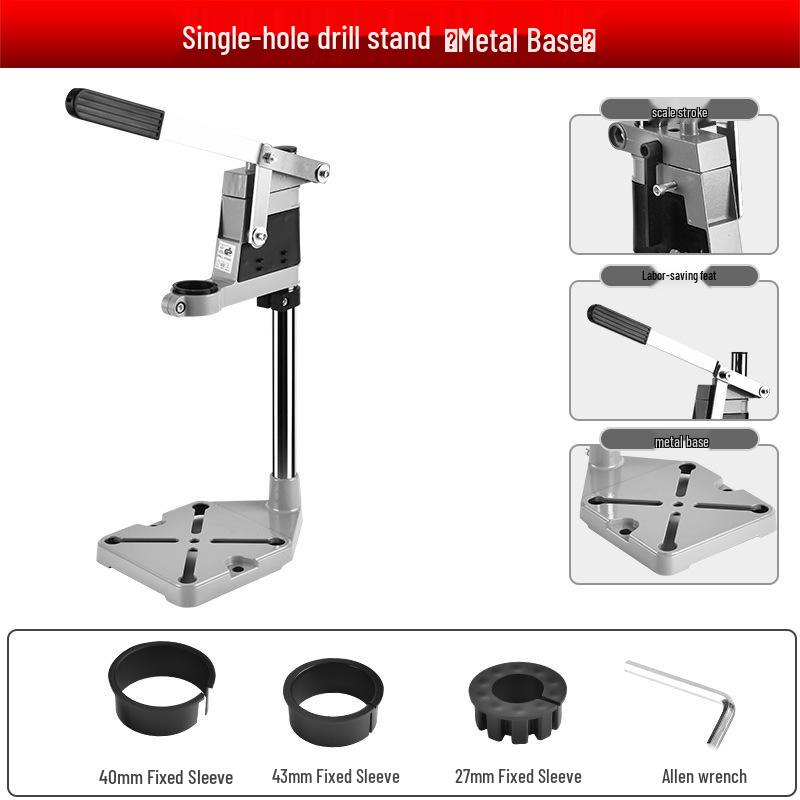 Multi-Functional Rotary Drill Stand Converts to Mini Bench Drill and Hole Punch Press