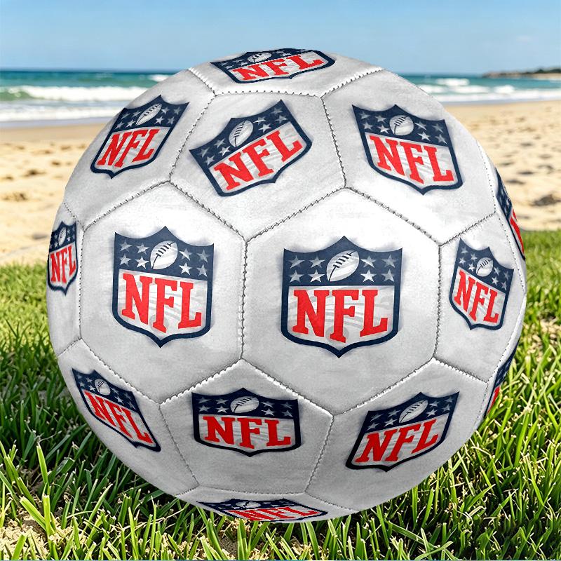 NFL Print Size 5 Soccer Ball, PU Wear Resistant Football for Match Training and Daily Practice, Birthday Gift for Soccer Fans