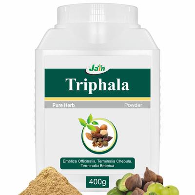 Jain Triphala Powder 400g | Ayurvedic Triphala Churna Herbal Supplement | Supports Digestion, Healthy Gut, Constipation, Acidity & Bloating | Pur