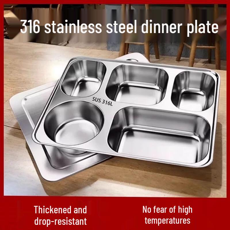 316 Stainless Steel Divided Meal Tray