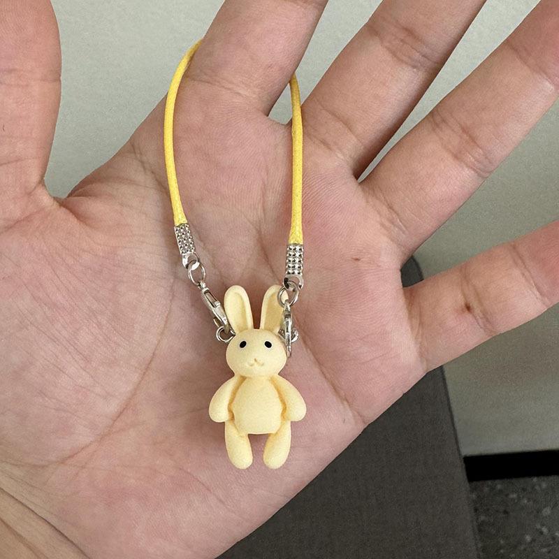 Drăguț de desene animate mini iepuraș pandantiv accesorii pentru casă de păpuși pentru decorarea gâtului păpușii de pluș, model de iepure kawaii, farmece, jucărie de îmbrăcare