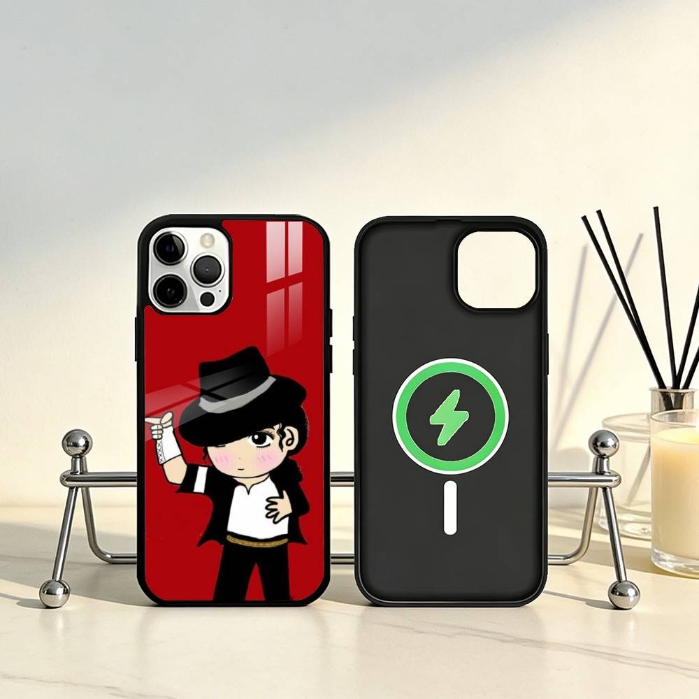 Cute Cartoon M-Michael J-Jackson Phone Case For iPhone17,16,15,14,13,12,11 Plus,Pro Max Magnetic For Magsafe Wireless Charging