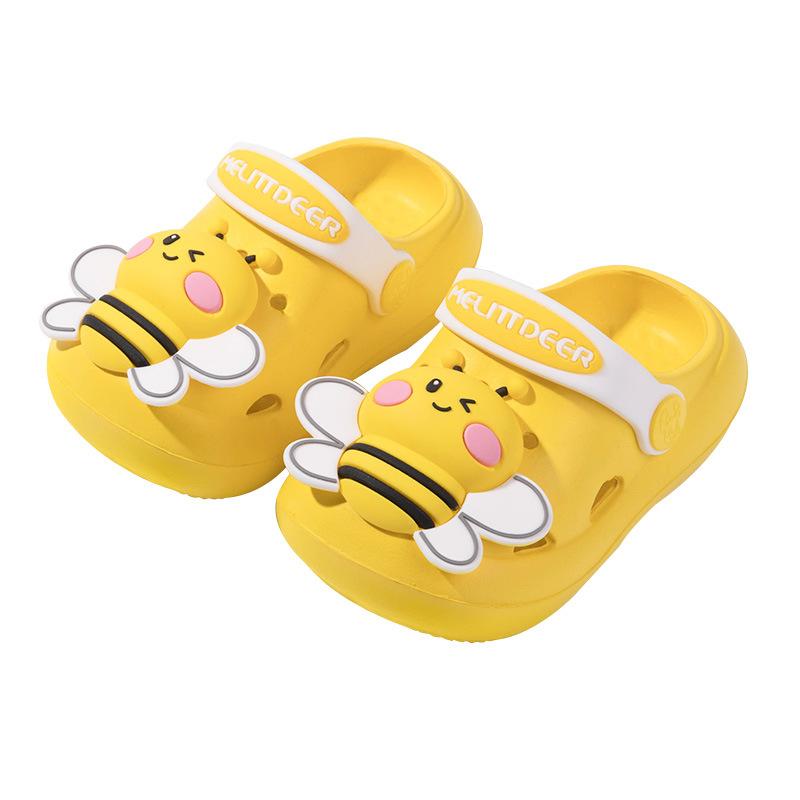 Children's Slippers for Home Summer Cute Bees Baby Slippers Boy 3D Cartoon Fashion Kids Girls Non-slip EVA Beach Hole Shoes Soft