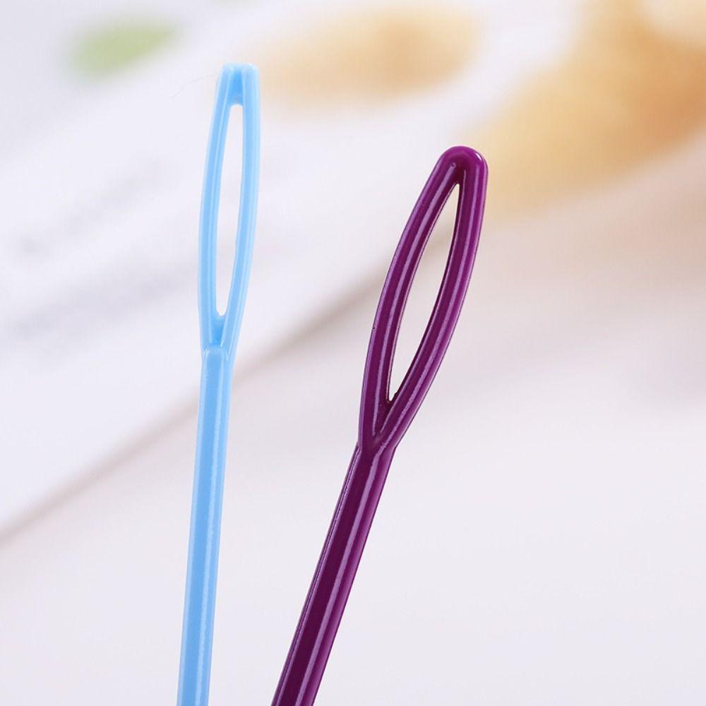 DIY Craft ABS Knitting Needles Plastic DIY Crochet Hooks Sewing Needle Tool Needles for Kids