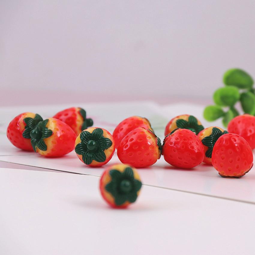 3D Strawberry Keychain Earrings & Resin Pendant DIY Accessories земляничный
