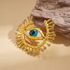 European and American Diamond Round Oil Drop Resin Eye Brooch Devil's Eye Personality Pin Brooch Female