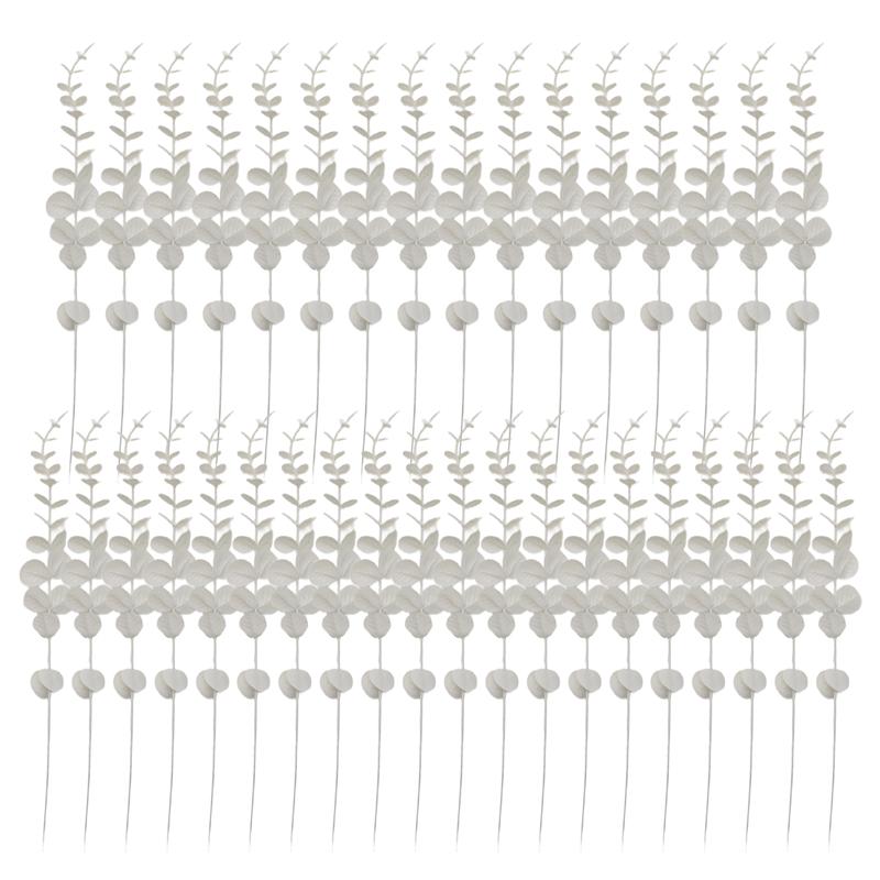 M-Современные Белые Искусственные Стебли Эвкалипта, 36 шт. Искусственные Ветки Эвкалипта Листья Для Цветочной Композиции Свадебный Букет Декор