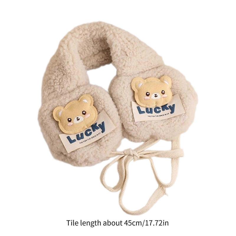 Winter Earmuffs Cartoon Thicked Warm Ear Muff Neckerchief Comfortable Ear Protectors War Warmer with Adjustable Strap  Yellow