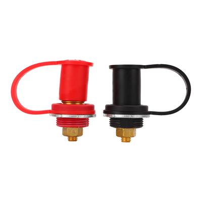 1 Paar 3/8 Zoll Bolzen Schwarz Rot Autobatterieladepol Messing Fernbatterieklemme für LKWs Boote ATVs