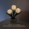 1pc Tulips Flower Night Light For Room Decor LED Charging Flower Potted Night Light Cute Small Tulips Bedside Lamp