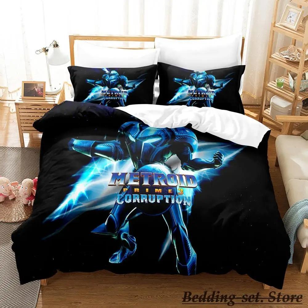 

Новый комплект постельного белья Metroid Prime Single Twin Full Queen King Size Bed Set Adult Kid Bedroom Duvetcover Sets Anime Parure de lit Bed 70x133cm 2pcs