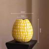 Creative Ceramic Vase Yellow Geometric Check Pattern Ceramic Handicrafts Flower Arrangement Accessories Flowerpot Home Decoratio