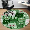 1pc Cat Pattern Office Round Area Rug, Under Office Chairs Bedroom Living Room Home Decor, Room Deco