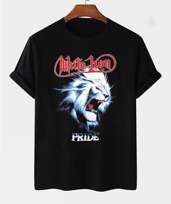 Pánské tričko White Lion Band Černé Krátký rukáv Všechny velikosti 91 Unisex Tričko