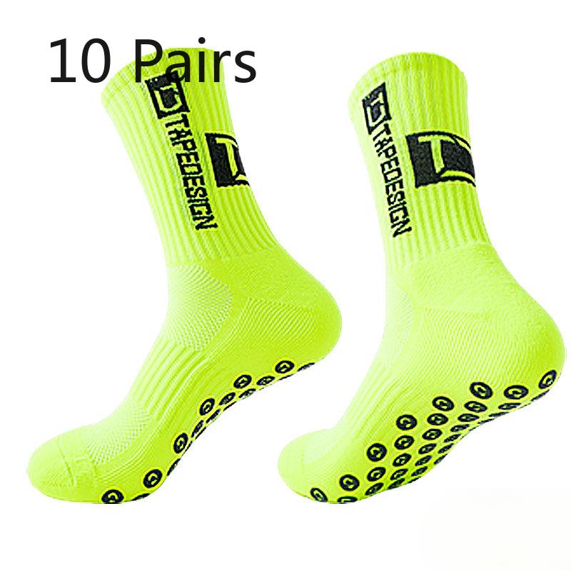 10 Pairs of Male Spring and Autumn Glue Non Skid Shock Towel Bottom Sports Basketball Football Socks