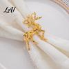 Decorative Napkin Fasteners Christmas Deer Ring Faceted Metal Elk Holder Reusable Unique Animal Shape Rings Ring for Xmas Holiday Wedding Receptions