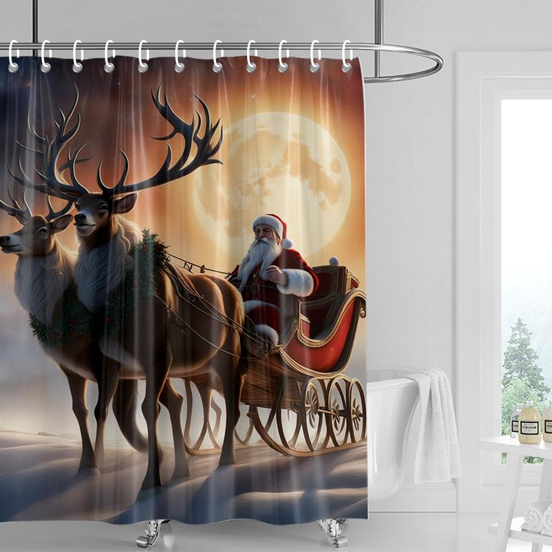 

Украшение дома шторки для душа для ванной водонепроницаемая шторная ткань Современный скандинавский стиль Гостиная С Рождеством зимний 90x180cm
