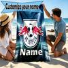 Personalisierter RB Leipzig Strandtuch mit individuellem Namen, für Reise, Camping, Strandparty, Heimdekoration, Geburtstagsgeschenk für Familie & Freunde