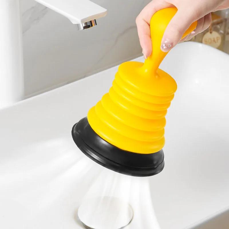 Portable Drain Cleaner for Kitchen and Bathroom Sinks, Heavy-Duty Plunger with Rubber Head and Handle