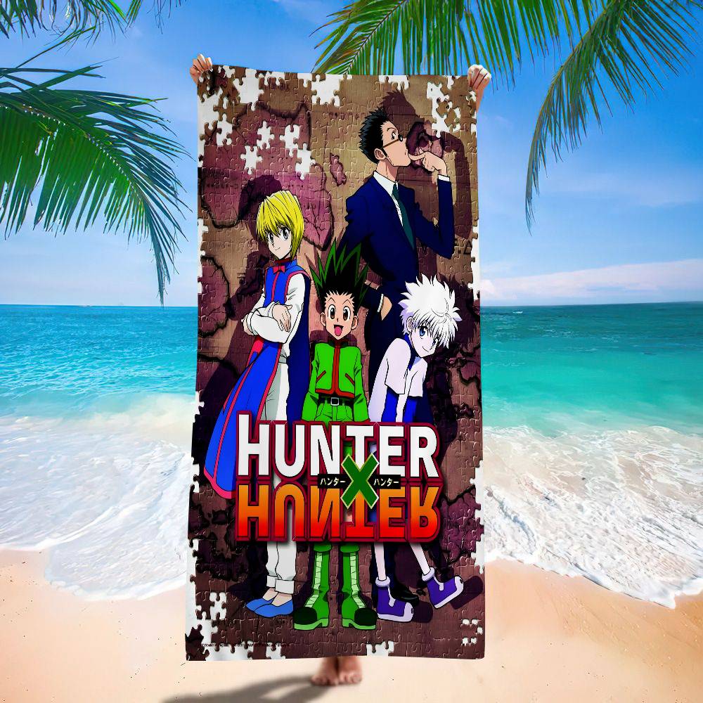 Hunter X Hunter Japanese Classic Anime Beach Towel For Kids Personalized Bath Towel Pool Towel Vacation Gift Picnic Towel Party