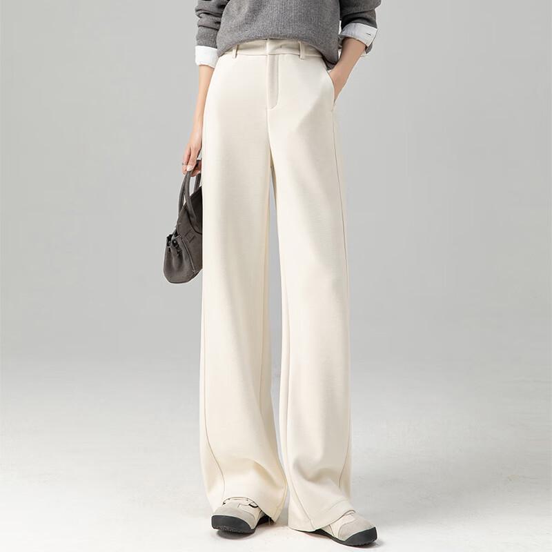 Fanzhen Women's Wool Blend Loose Wide-Leg Trousers