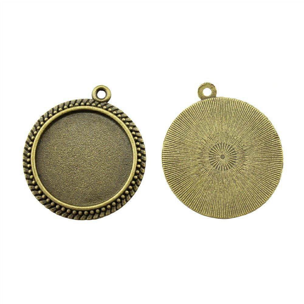 Metal Vintage Owl Pendant Charms Bezel Base Fit 30mm 35mm Flat Frames For Resin Art