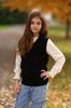 LOLANTA Knit School Perfect for Uniforms and Solid Size 160 Kids' Vest, V-Neck, Unisex, Recitals, Black,