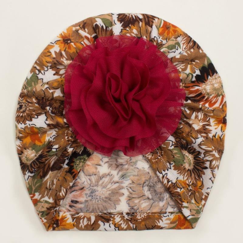 New Children's Flower Creative Printing Hat, Summer Thin Cute Soft Baby Hat, Baby Headscarf
