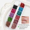 12 Grids Nail Art Sequins Kit Polka Dots DIY Nail Embellishments  Manicure Accessories
