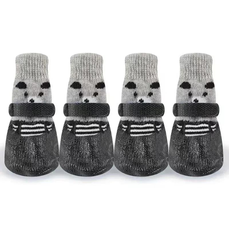 4Pcs Knit Dog Socks Warm Socks for Cats and Dogs Waterproof Cat Shoes Scratch-proof Foot Covers Anti Scald Feet Put Socks