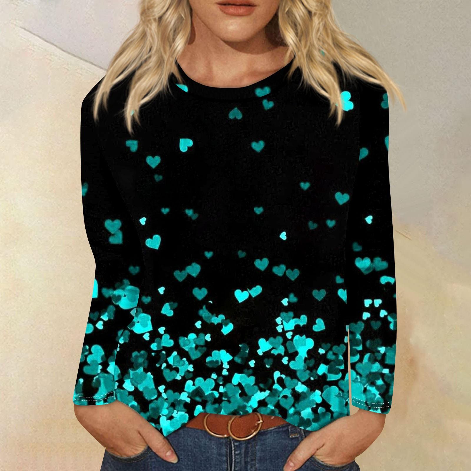 

Жіноча модна повсякденна блузка з довгим рукавом і круглим вирізом S