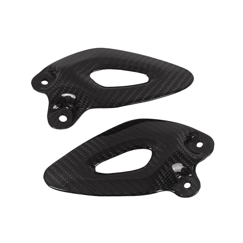 Real Carbon Fiber Motorcycle Heel Guard Rearset Plate Foot Peg Protector 1 Pair For Triumph Rocket III 2020-2021 Gloss Twill
