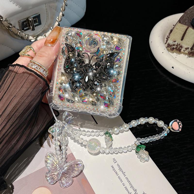 Luxury Bling Rhinestone Case For Samsung Galaxy Z Flip 5 Flip4 Flip3 Z Fold 5 4 3 S23 S22 Ultra S21 Plus S20 FE A14 A34 A54 A13 A33 A23 A53 A32 A52