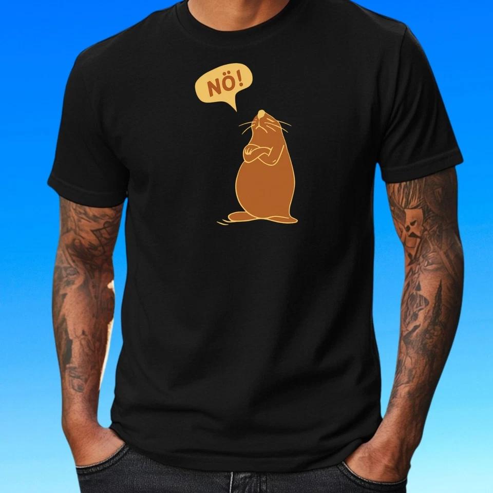 

Mens Nö Seal Print Cotton T-Shirt Size S to 5XL- 4XL