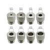 Precise Stainless Steel Drill Sleeve Drill Bushing 8Pcs 3-10mm Diameters M14x1.5 Threads NonSlip Textured Surfaces
