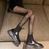 Vintage Tattoo Lace Hollow Fishnet Stockings Women's Base Stockings Spider Web Small Mesh Pantyhose Women's One-piece Tights