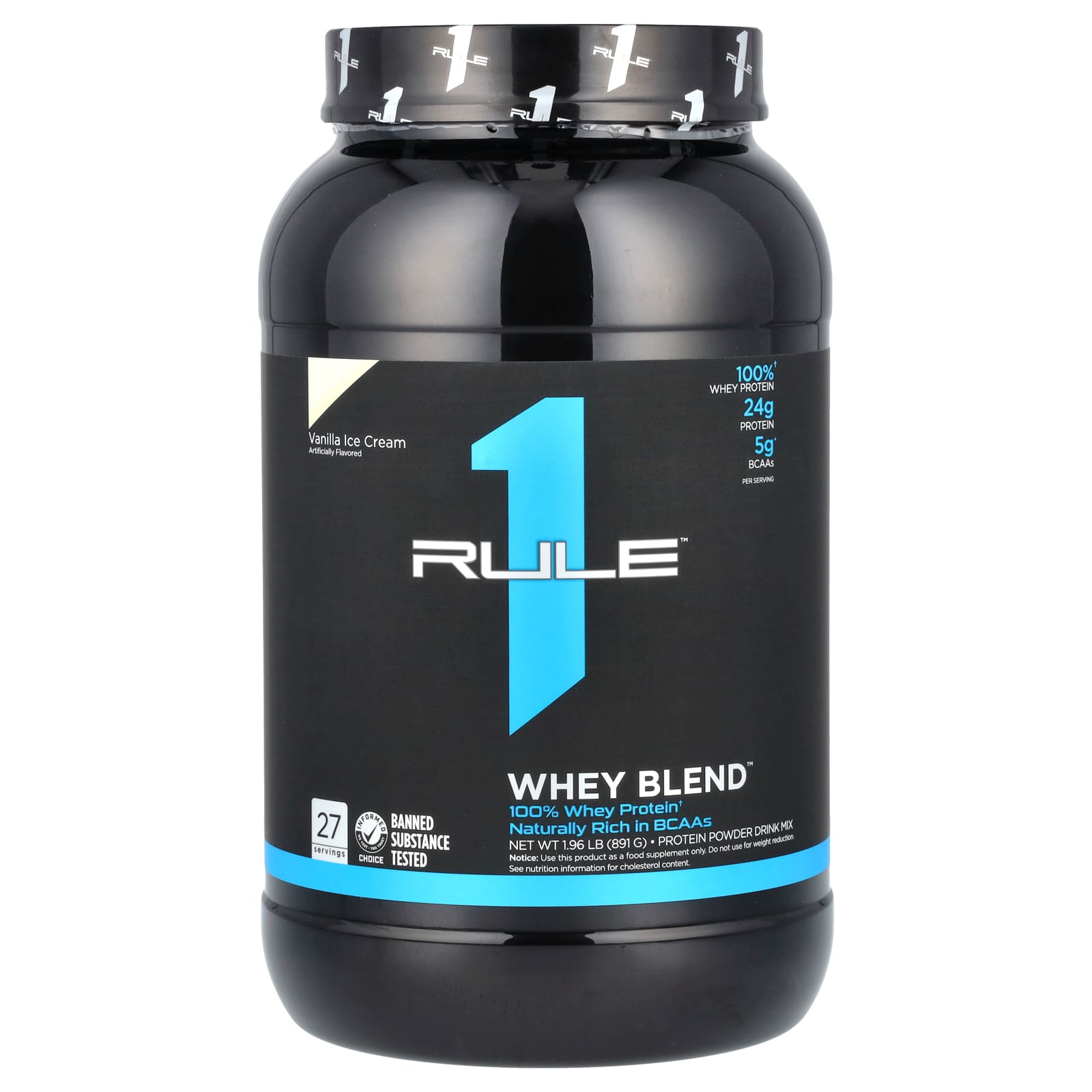 

Rule One Proteins, Whey Blend Protein Powder Drink Mix, Vanilla Ice Cream, 1.96 lb (891 g)